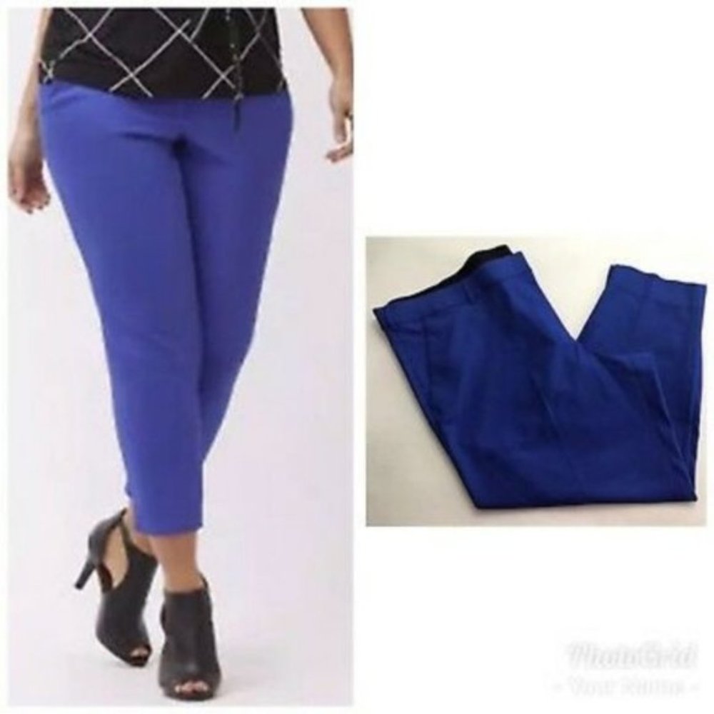 Lane Bryant Allie Royal Blue Cuffed Pants EUC sz 18